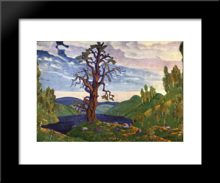 Kiss The Earth 20x24 Black Modern Wood Framed Art Print Poster by Roerich, Nicholas