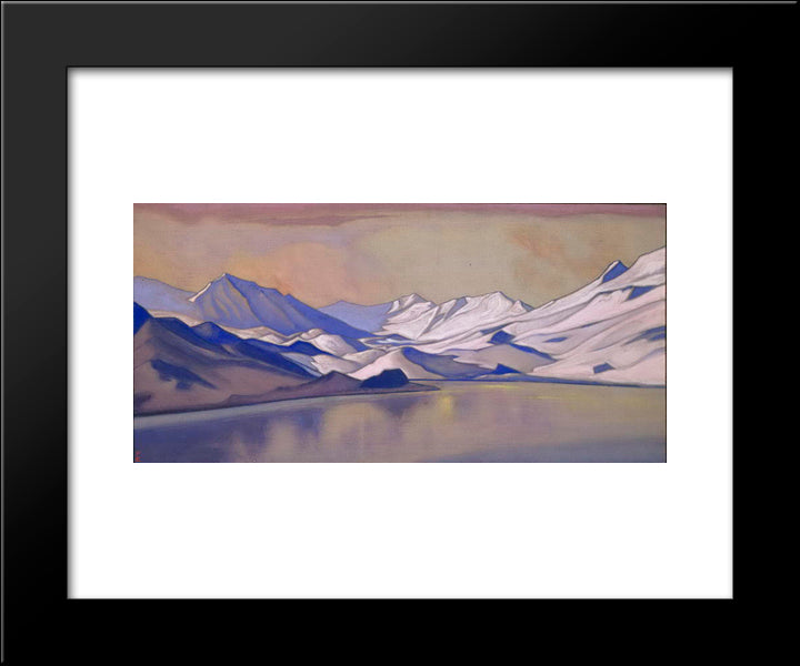 Lake In The Mountains. Baralacha Pass. 20x24 Black Modern Wood Framed Art Print Poster by Roerich, Nicholas