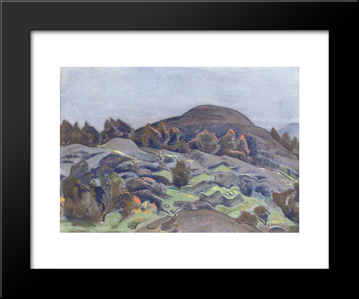 Lake Ladoga 20x24 Black Modern Wood Framed Art Print Poster by Roerich, Nicholas