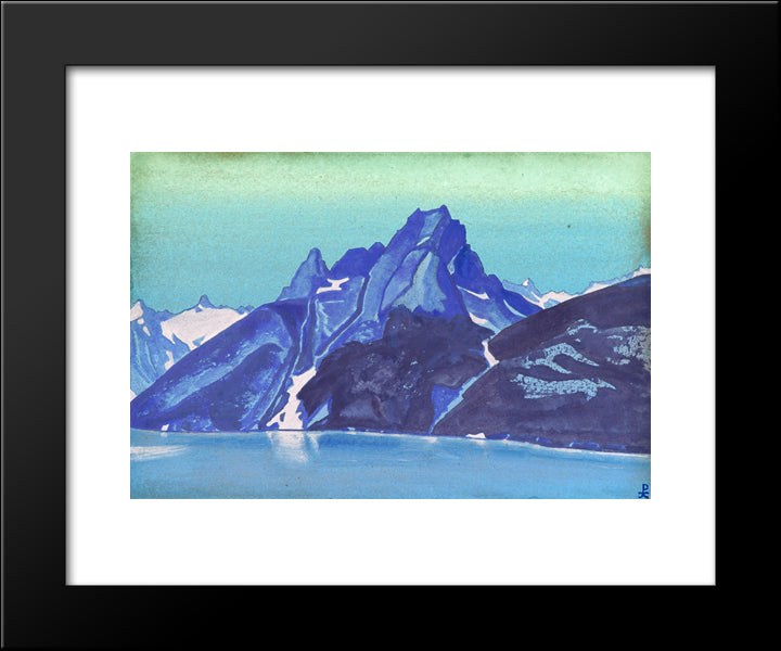 Lake Of The Nagas. Kashmir. 20x24 Black Modern Wood Framed Art Print Poster by Roerich, Nicholas