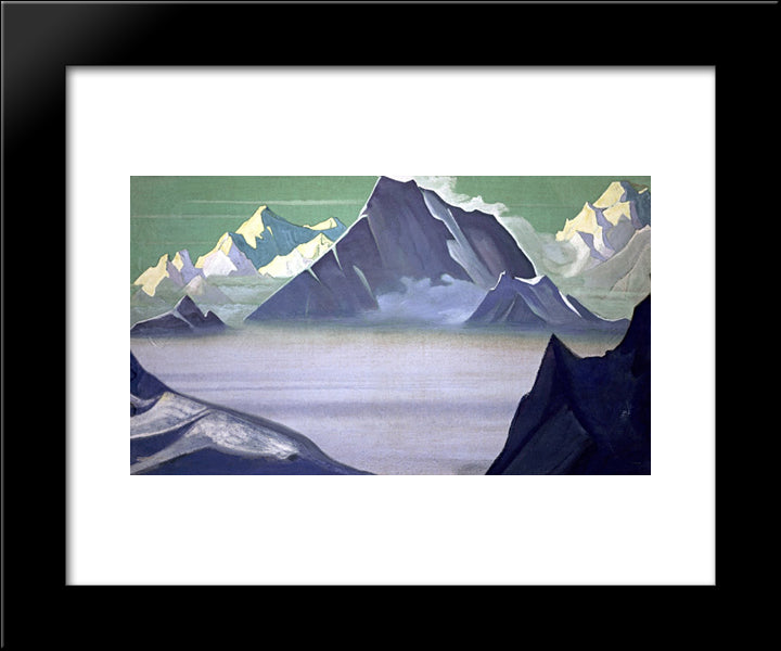 Land Of Snow People 20x24 Black Modern Wood Framed Art Print Poster by Roerich, Nicholas