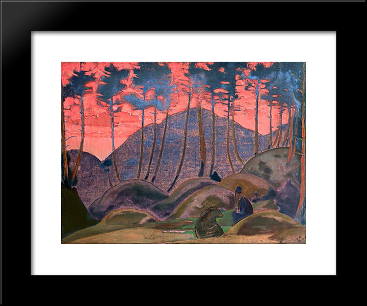 Language Of Forest 20x24 Black Modern Wood Framed Art Print Poster by Roerich, Nicholas