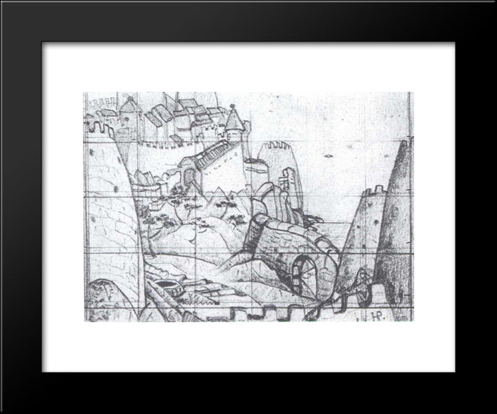 Light Night 20x24 Black Modern Wood Framed Art Print Poster by Roerich, Nicholas