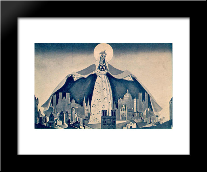 Madonna The Protector 20x24 Black Modern Wood Framed Art Print Poster by Roerich, Nicholas