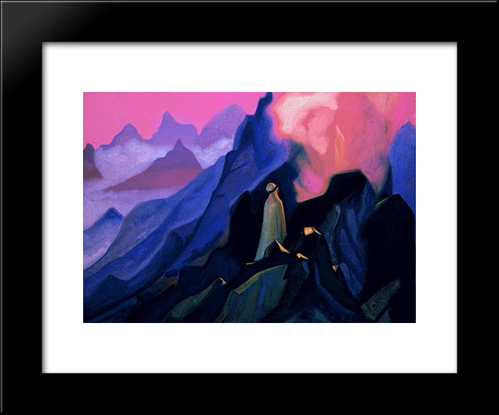 Mohammed On Mount Hira 20x24 Black Modern Wood Framed Art Print Poster by Roerich, Nicholas