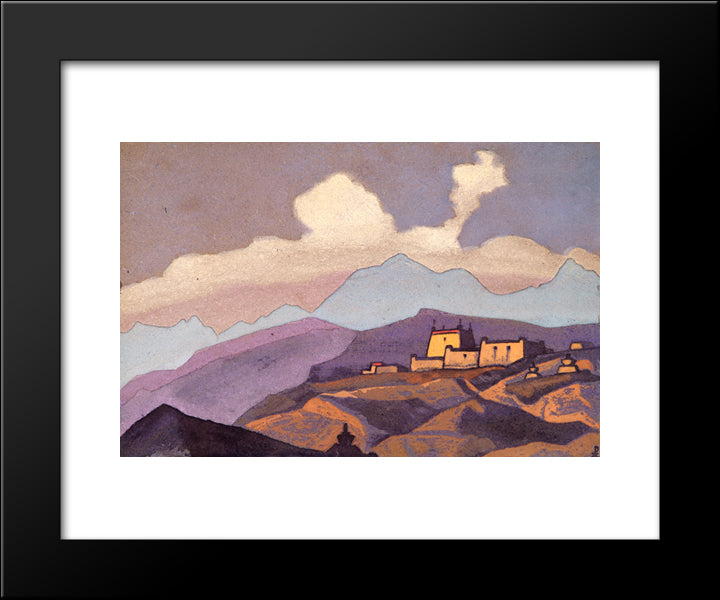 Monastery. Tsang, Tibet. 20x24 Black Modern Wood Framed Art Print Poster by Roerich, Nicholas