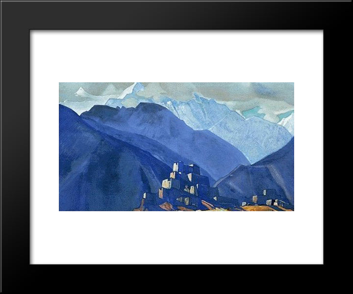 Monastery In Himalayas 20x24 Black Modern Wood Framed Art Print Poster by Roerich, Nicholas