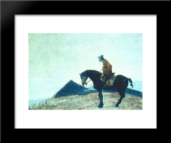Mongolian Rider 20x24 Black Modern Wood Framed Art Print Poster by Roerich, Nicholas