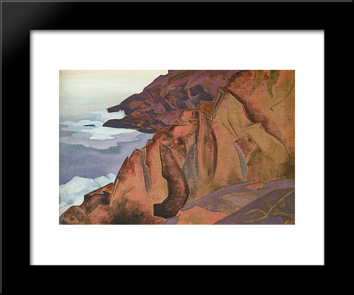 Monhegan (Creating) 20x24 Black Modern Wood Framed Art Print Poster by Roerich, Nicholas
