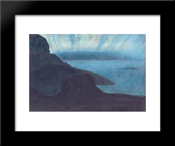 Monhegan (Shining Of Night) 20x24 Black Modern Wood Framed Art Print Poster by Roerich, Nicholas