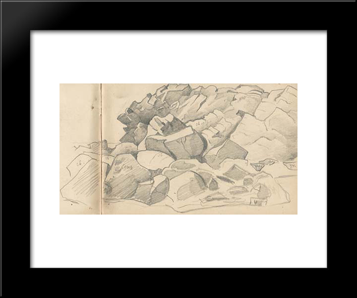 Monhegan (Study) 20x24 Black Modern Wood Framed Art Print Poster by Roerich, Nicholas