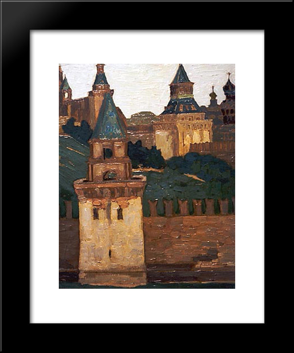 Moscow. View Of Kremlin From Zamoskvorechie. 20x24 Black Modern Wood Framed Art Print Poster by Roerich, Nicholas