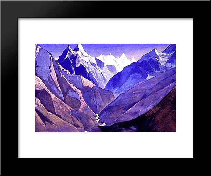 Mountains 20x24 Black Modern Wood Framed Art Print Poster by Roerich, Nicholas