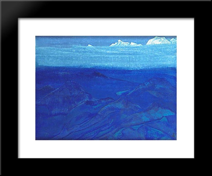 Mountains Soshing 20x24 Black Modern Wood Framed Art Print Poster by Roerich, Nicholas