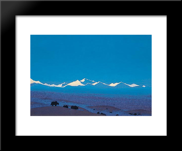 Nan Shan, Tibetan Frontier 20x24 Black Modern Wood Framed Art Print Poster by Roerich, Nicholas