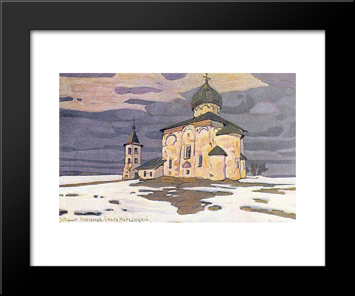 Novgorod. Spas Nereditsky. 20x24 Black Modern Wood Framed Art Print Poster by Roerich, Nicholas