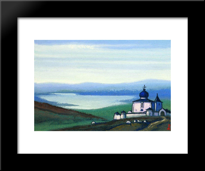 Novgorod Cemetery (Northern Rus) 20x24 Black Modern Wood Framed Art Print Poster by Roerich, Nicholas