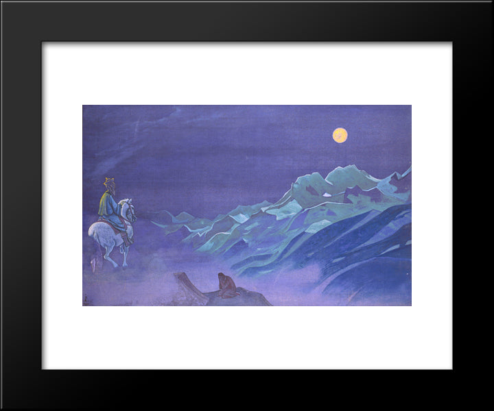 Oirot Messenger Of The White Burkhant 20x24 Black Modern Wood Framed Art Print Poster by Roerich, Nicholas