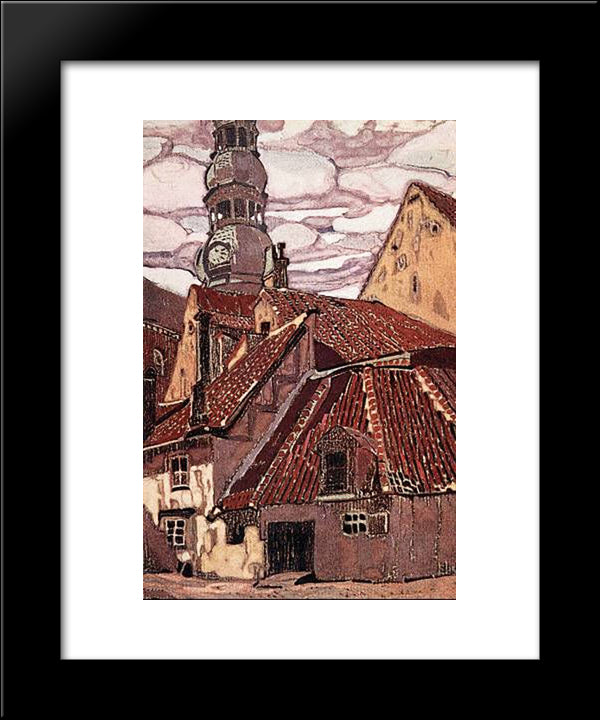 Old Riga 20x24 Black Modern Wood Framed Art Print Poster by Roerich, Nicholas
