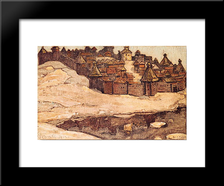 Old Town 20x24 Black Modern Wood Framed Art Print Poster by Roerich, Nicholas