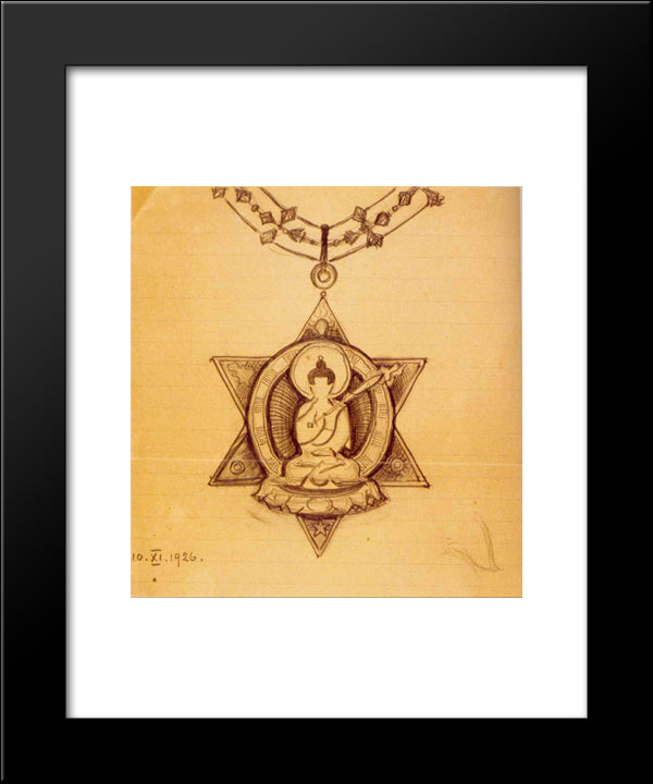 Order Of The Buddha All-Conquering 20x24 Black Modern Wood Framed Art Print Poster by Roerich, Nicholas