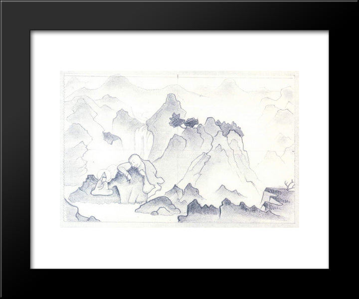 Padmasambhava 20x24 Black Modern Wood Framed Art Print Poster by Roerich, Nicholas