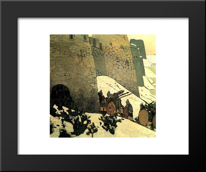 Patrol 20x24 Black Modern Wood Framed Art Print Poster by Roerich, Nicholas