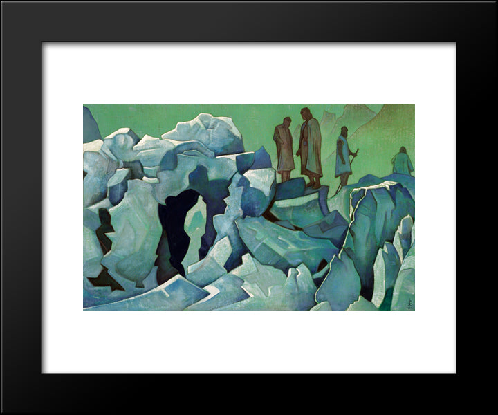 Patrol Of Himalayas 20x24 Black Modern Wood Framed Art Print Poster by Roerich, Nicholas