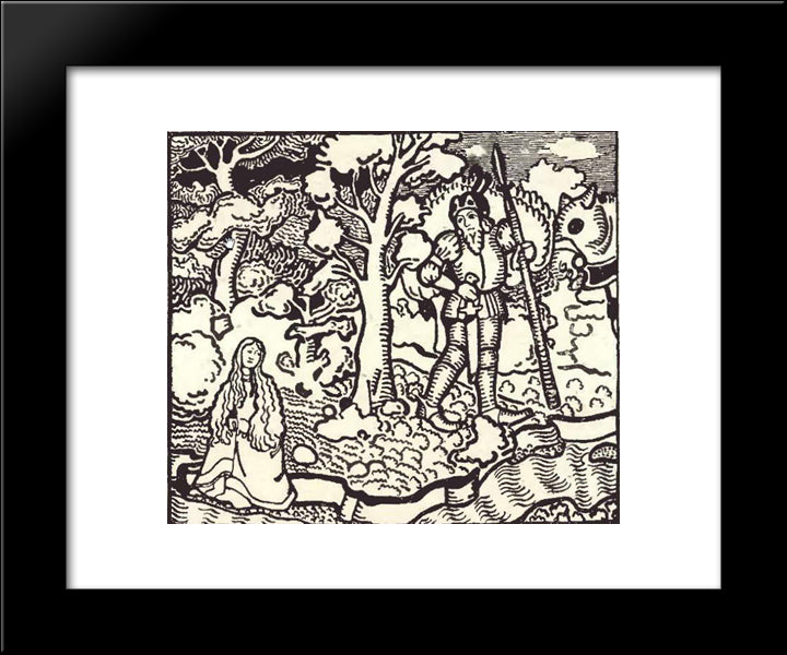 Pelleas And Melisande 20x24 Black Modern Wood Framed Art Print Poster by Roerich, Nicholas