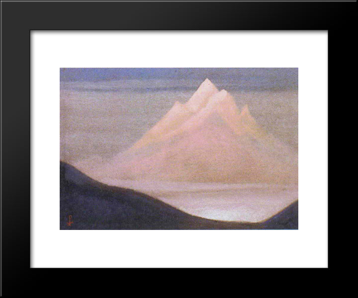 Pink Glacier As Flower 20x24 Black Modern Wood Framed Art Print Poster by Roerich, Nicholas