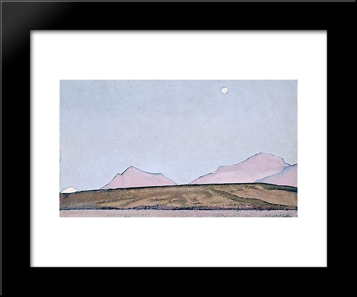 Place Of Mahatma'S Camp. District Kuku-Nor. 20x24 Black Modern Wood Framed Art Print Poster by Roerich, Nicholas