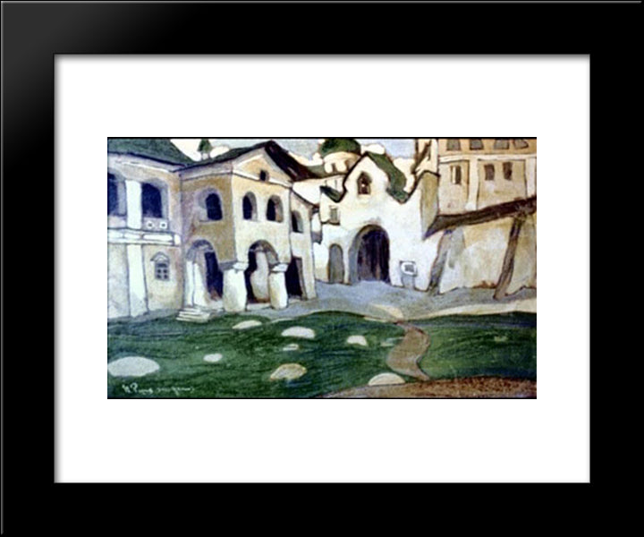 Pskov Churchyard 20x24 Black Modern Wood Framed Art Print Poster by Roerich, Nicholas