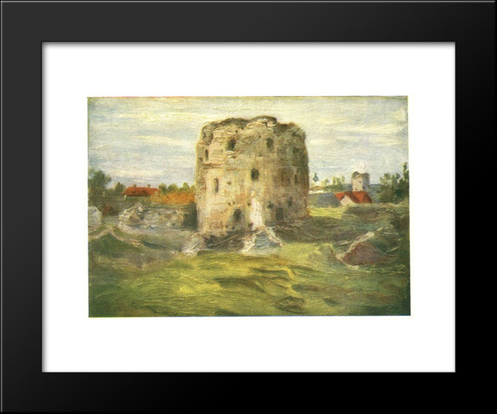 Pskov Towers 20x24 Black Modern Wood Framed Art Print Poster by Roerich, Nicholas