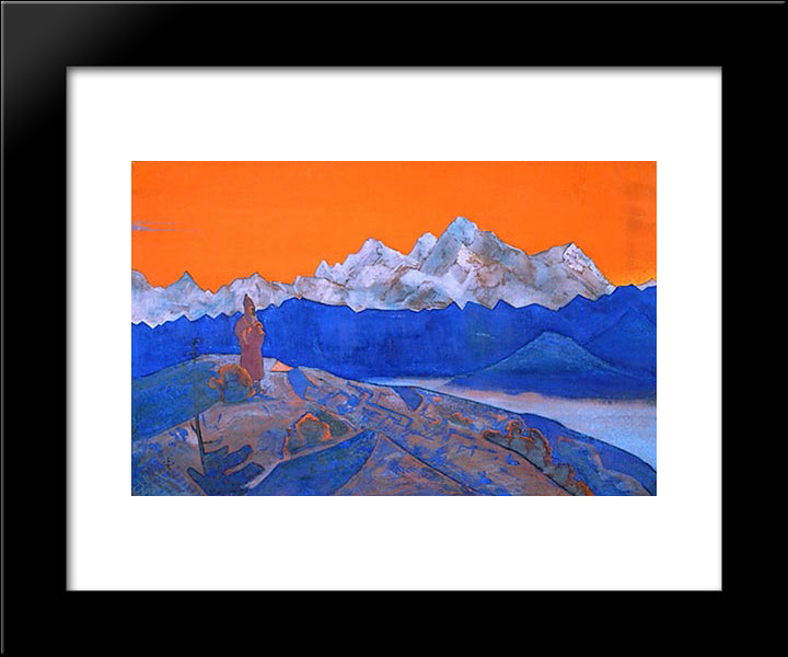 Red Lama 20x24 Black Modern Wood Framed Art Print Poster by Roerich, Nicholas