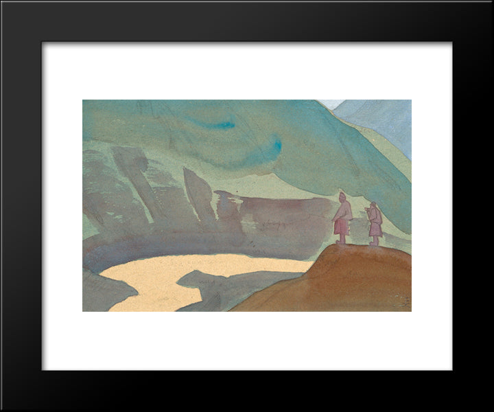 River Chandra 20x24 Black Modern Wood Framed Art Print Poster by Roerich, Nicholas