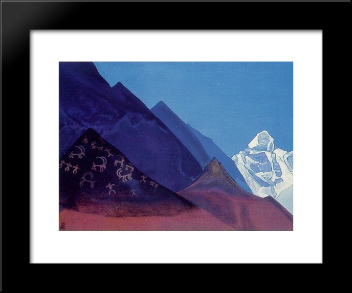Rocks Of Ladakh 20x24 Black Modern Wood Framed Art Print Poster by Roerich, Nicholas