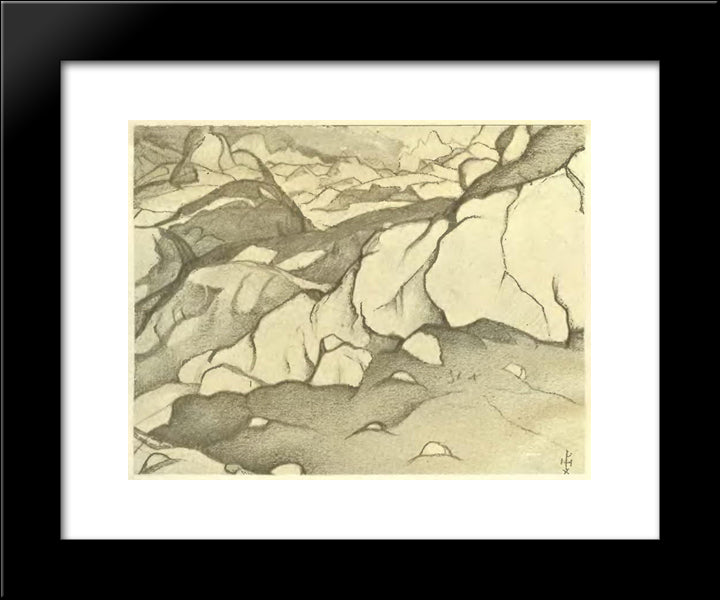 Rond Rocks 20x24 Black Modern Wood Framed Art Print Poster by Roerich, Nicholas