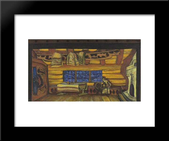 Russian Hut 20x24 Black Modern Wood Framed Art Print Poster by Roerich, Nicholas