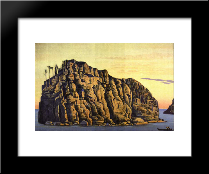 Sacred Island 20x24 Black Modern Wood Framed Art Print Poster by Roerich, Nicholas