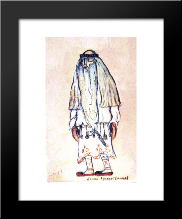 Sacrificer 20x24 Black Modern Wood Framed Art Print Poster by Roerich, Nicholas