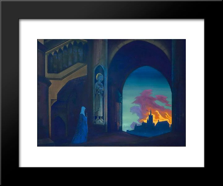 Saint Genevieve 20x24 Black Modern Wood Framed Art Print Poster by Roerich, Nicholas