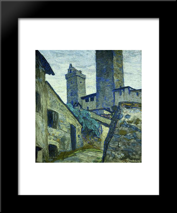 San Gimignano 20x24 Black Modern Wood Framed Art Print Poster by Roerich, Nicholas
