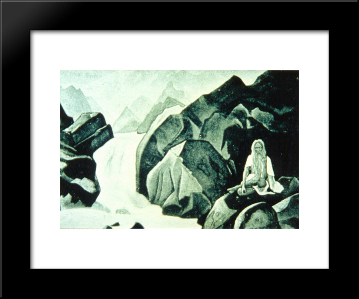 Santana 20x24 Black Modern Wood Framed Art Print Poster by Roerich, Nicholas