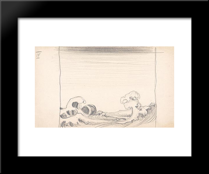 Sea 20x24 Black Modern Wood Framed Art Print Poster by Roerich, Nicholas