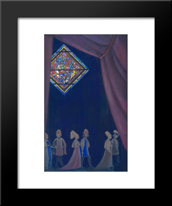 Shadows Of The Past 20x24 Black Modern Wood Framed Art Print Poster by Roerich, Nicholas