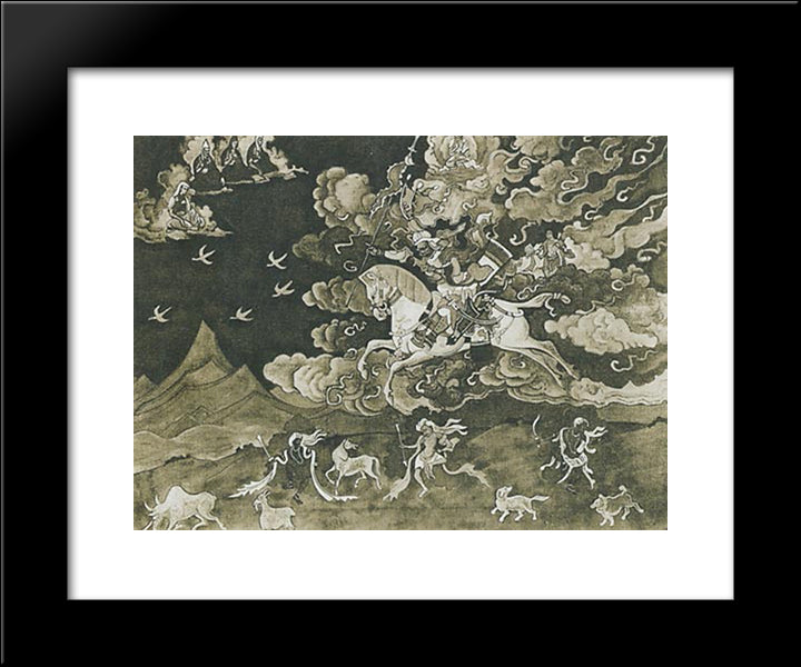 Shambala Is Going 20x24 Black Modern Wood Framed Art Print Poster by Roerich, Nicholas
