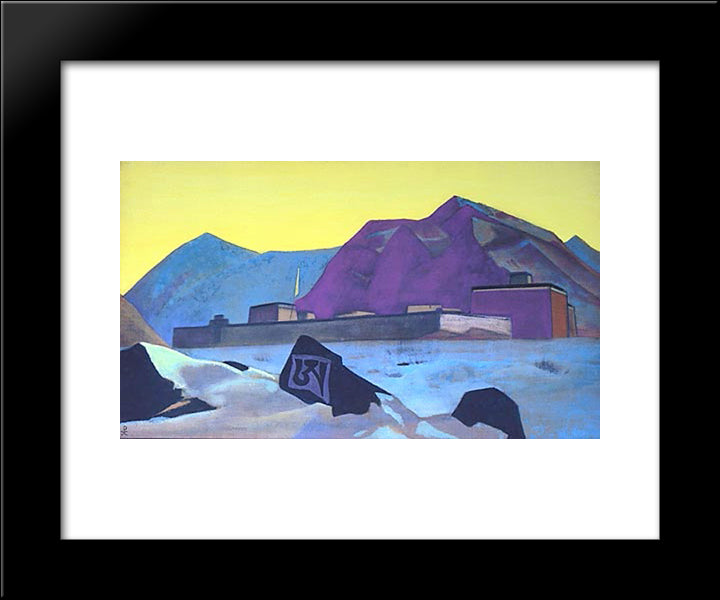 Sharugen Monastery 20x24 Black Modern Wood Framed Art Print Poster by Roerich, Nicholas