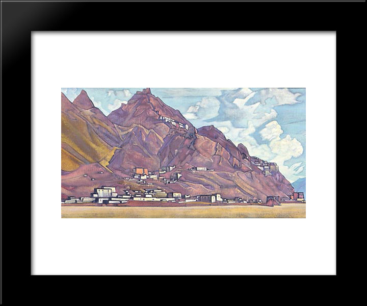 Shekar-Dzong 20x24 Black Modern Wood Framed Art Print Poster by Roerich, Nicholas