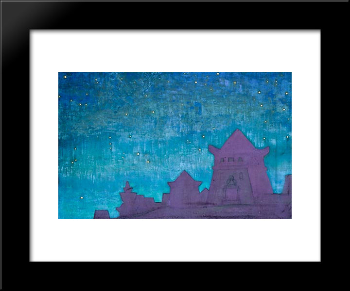 Silhouette 20x24 Black Modern Wood Framed Art Print Poster by Roerich, Nicholas