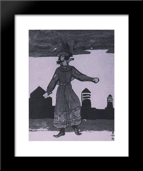 Sketch Of Costumes For Snow Maiden 20x24 Black Modern Wood Framed Art Print Poster by Roerich, Nicholas